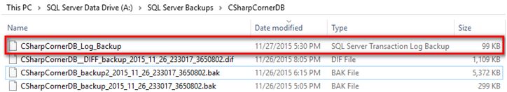 SQL Server Transaction Log Backup